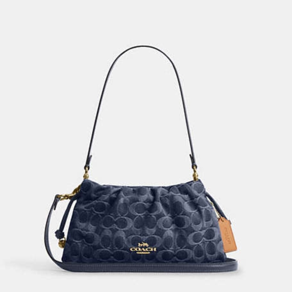 Faye Shoulder Bag In Signature Denim